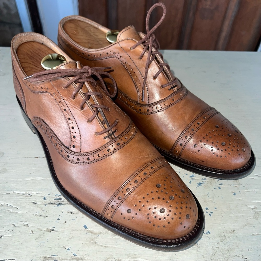 MERCANTI FIORENTINI Men's Tan  Leather Wingtip Oxford Shoes Size 9M